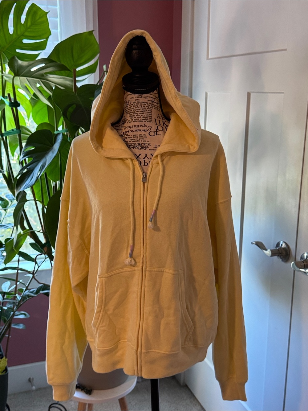 Hollister Soft Lemon Yellow Zip Hoodie
